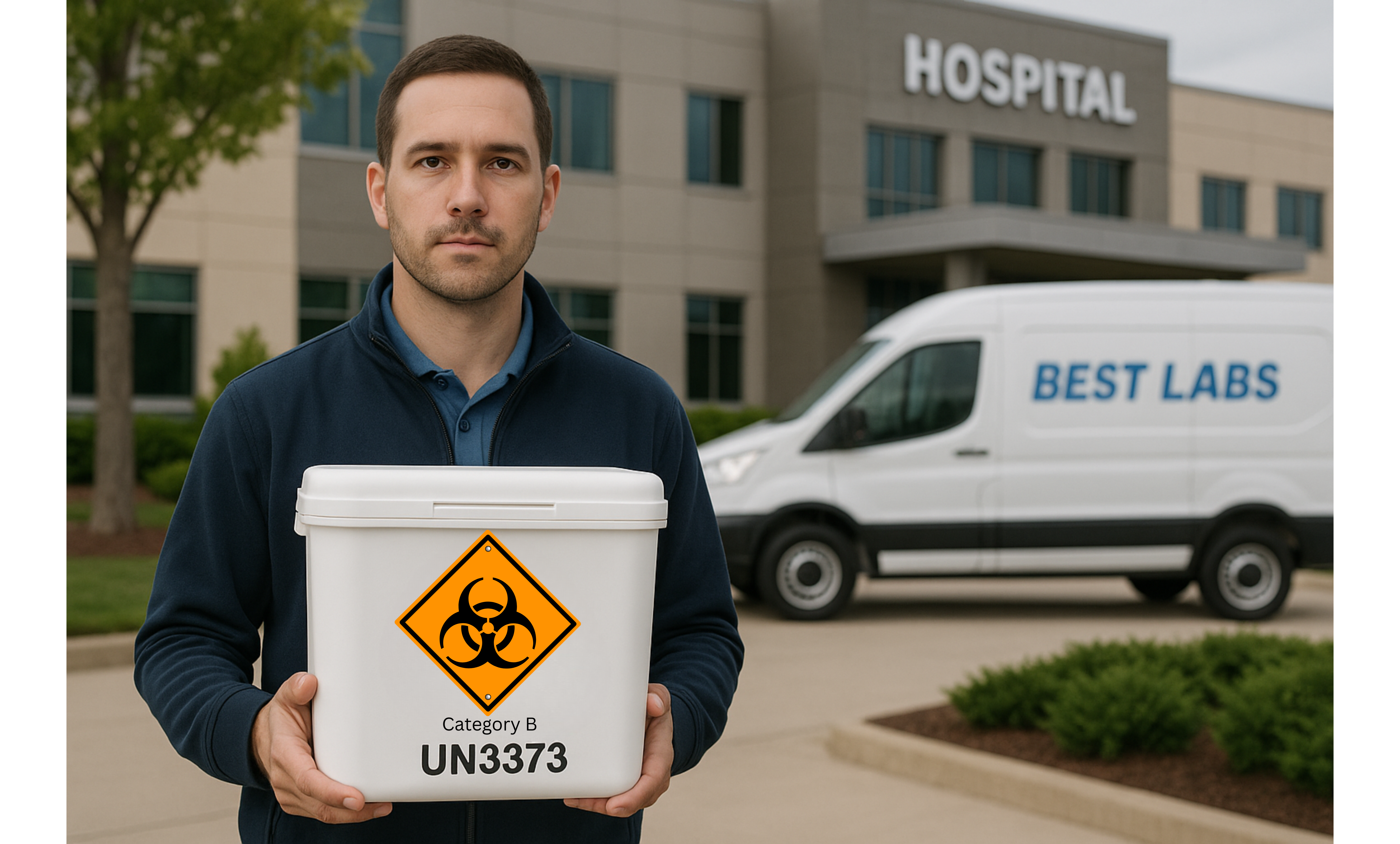Medical Courier Holding Hazardous Substance