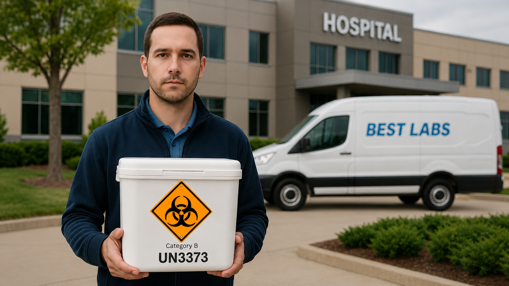 Medical Courier Holding Specimen