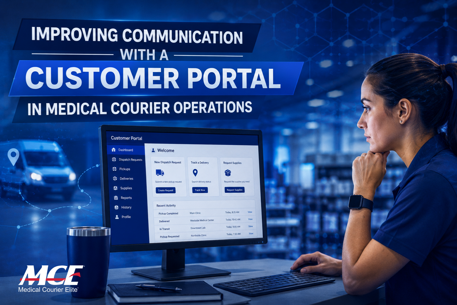 Medical Courier Customer Portal for Visibility and Communication